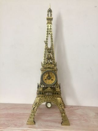 Antique Extreme Rare French Eiffel Tower Clock By A.  D.  Mougin.  1889