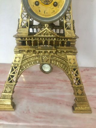 Antique Extreme Rare French Eiffel Tower Clock By A.  D.  Mougin.  1889 6