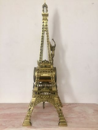 Antique Extreme Rare French Eiffel Tower Clock By A.  D.  Mougin.  1889 9