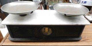 Antique Henry Troemner Marble Top Apothecary Balance Scales