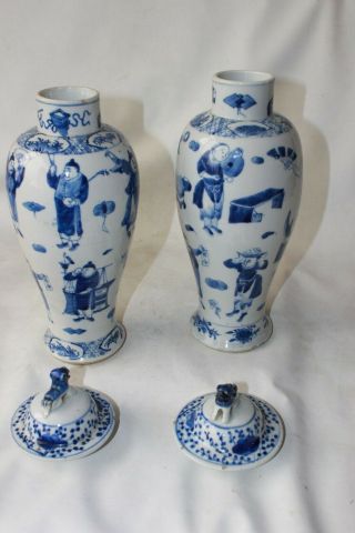 chinese vases antique 19th c century porcelain pottery signed marked blue 12