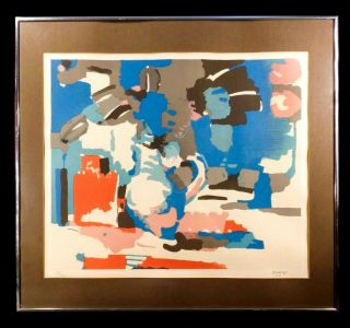 Roland Bierge (france/1922 - 91) Abstract Serigraph 
