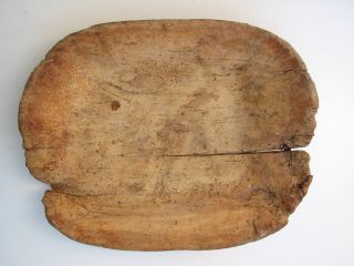 Antique Primitive Wooden Dough Bread Bowl Country Trencher Tray Rustic Farm 18th