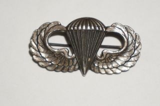 Wwii Paratrooper Jump Wings Airborne Badge Us Army Marked Sterling M3112