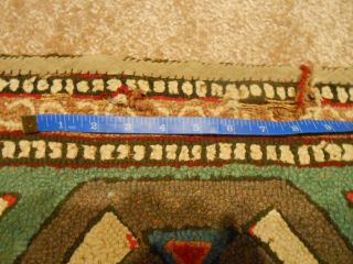 Antique Hooked Rug Made to Look Like an American Indian Weaving / 10