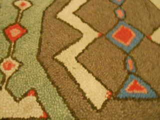 Antique Hooked Rug Made to Look Like an American Indian Weaving / 3