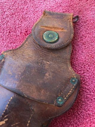 Antique WW1 Calvary Leather M1912 Holster for US 1911 Colt.  45 Pistol 1914 11