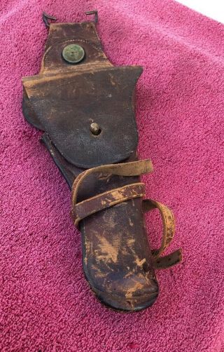 Antique WW1 Calvary Leather M1912 Holster for US 1911 Colt.  45 Pistol 1914 9