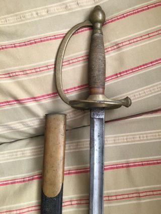 Civil War Us Nco Officers Sword With Scabbard Ames Dated 1862