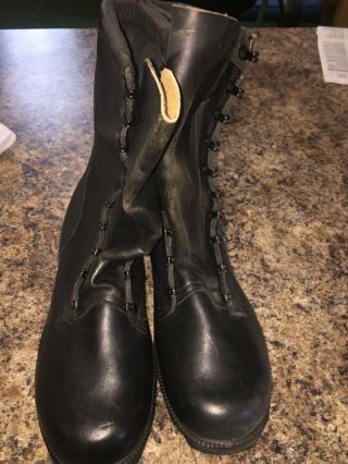 Vintage Black Quick Lace Military Issue Combat Boots Mens 10w Never Worn