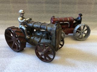 Antique Cast Iron Arcade Fordson Tractor Rare With Bonus Ford Tractor