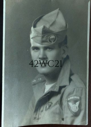 Wwii Us Army Airborne Paratrooper Photo 11th Airborne Division M1942 Jumpsuit