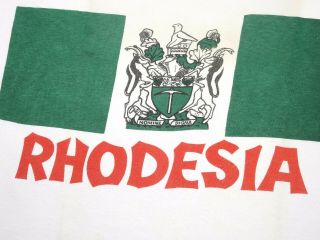 Rhodesian Army Bush War Monogram " Rhodesia " Flag T - Shirt Vtg Rare