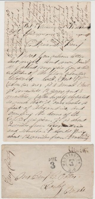 Civil War Soldier Letter - Fort Williams - Alexandria Va - Great Content