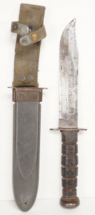 Us Military Usn Mk 2 Bayonet With Scabbard Vintage