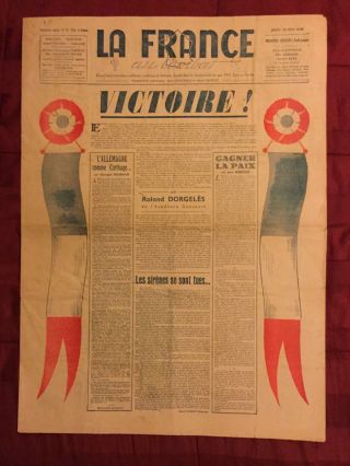 Nazi Germany Surrenders - World War Ii - 1945 Paris,  France Newspaper