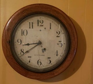 1880 - 1910 Seth Thomas 16 " 8 Day Gallery Clock Runs But For Repairs Only