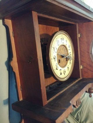 ANTIQUE GUSTAV BECKER.  WALL CLOCK parts or to fix 10