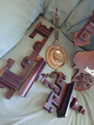 ANTIQUE GUSTAV BECKER.  WALL CLOCK parts or to fix 4