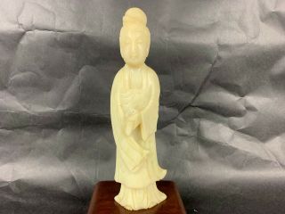 19th/20th C.  Chinese Jade Carved Guanyin