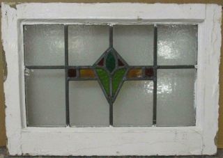 Old English Leaded Stained Glass Window Geometric Design 20 " X 14.  25 "