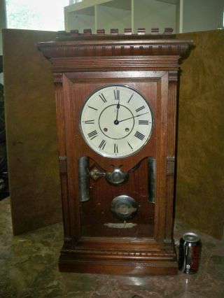 Antique Rare Seth Thomas " Garfield " Weight Driven Shelf Clock Finish