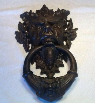 Vintage/antique Brass Demon Devil Door Knocker Large,  Heavy