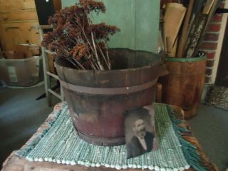 Antique Primitive Wooden Maple Syrup Sap Bucket