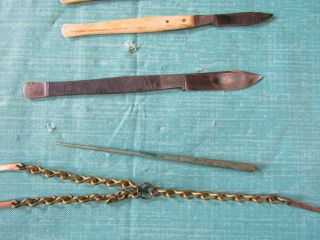 VTG Antique Scalpel Doctor Surgeon Set Bone Handles Wood Box Lock & Key 10