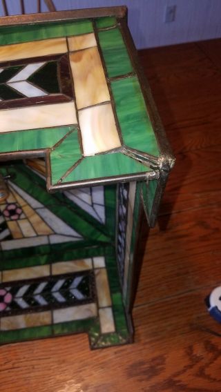 Antique Mission Arts And Crafts Stained Glass Fixture for Restoration 5