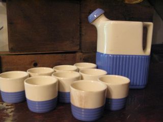 Art Deco Water Pitcher and Nine Cups 2