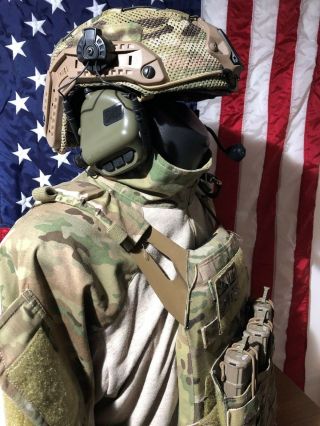 Opscore Maritime Helmet Crye Precision Multicam Mesh,  Earmor Headset Ops Core