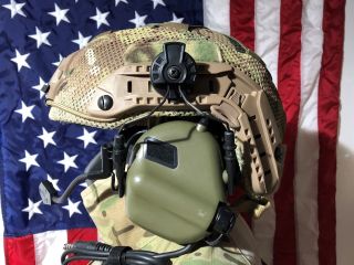 Opscore Maritime helmet Crye Precision Multicam mesh,  Earmor headset ops core 3