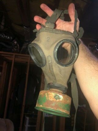 German Wwii Gas Mask (with Extra Filter And Case)