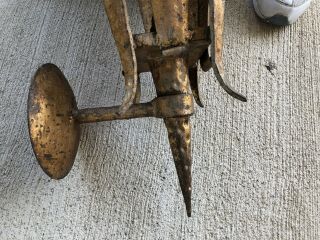 Antique Vintage Hammered Cast Iron Gothic Craftsman Outdoor Porch Wall Light 7