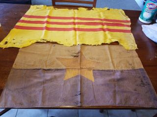 Estate Find Vintage Captured Viet Cong,  South Vietnam Hand Sewn Flag War