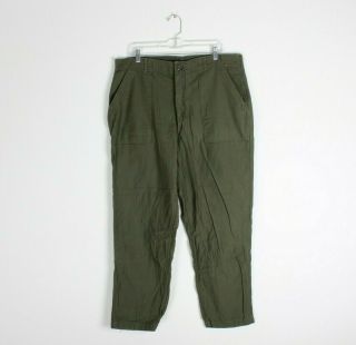 Vtg Military Army Vietnam Trousers Utility Og 107 Sateen Green Mens 38x32