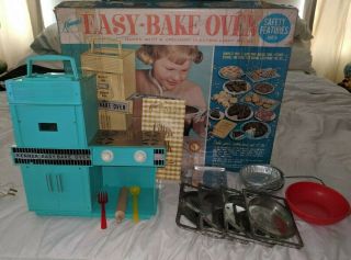 VINTAGE 1964 KENNER EASY BAKE OVEN BLUE COMPLETE 1 OWNER 2