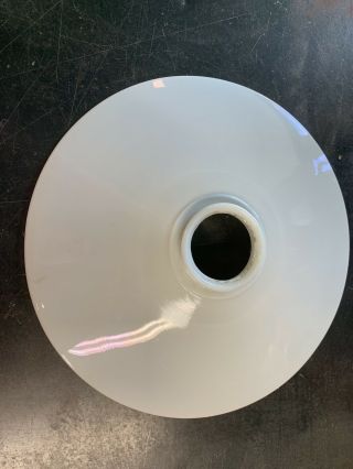 Flat Vintage Industrial Milk Glass Shade 13 3/4”