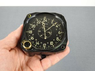 Vintage Waltham CDIA Military 8 - Day Aircraft Clock US Navy Plane Cockpit Clock 10