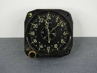 Vintage Waltham Cdia Military 8 - Day Aircraft Clock Us Navy Plane Cockpit Clock