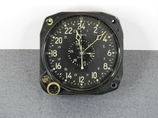 Vintage Waltham CDIA Military 8 - Day Aircraft Clock US Navy Plane Cockpit Clock 2