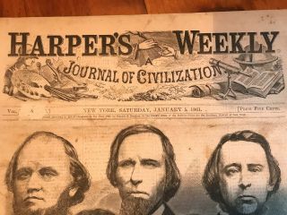 Harper ' s Weekly January 5,  1861 Complete Georgia Secessionist Delegation 2