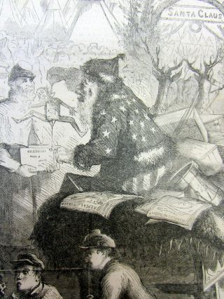 1863 Illustrated Newspaper W Earliest Image Of Thomas Nast Santa Claus