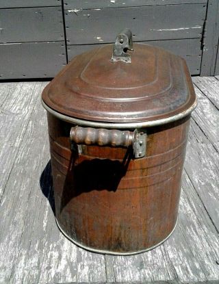 Primitive Copper WASH TUB BOILER with Tin Lid ATLANTIC Vintage 5