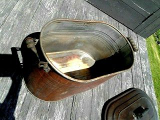 Primitive Copper WASH TUB BOILER with Tin Lid ATLANTIC Vintage 9