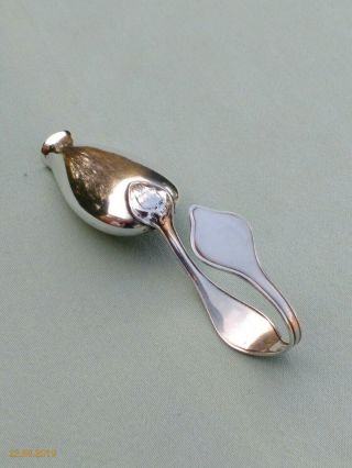 RARE ANTIQUE 1901 PATENT STERLING SILVER RED CROSS MEDICINE SPOON.  KNOWLES,  R.  I. 8