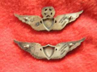 640.  VN Era Sterling US Army Basic & Command Pilots wings by same maker 2