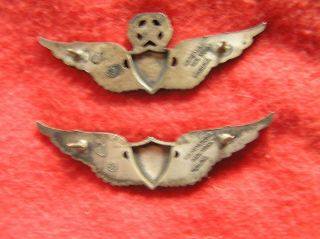 640.  VN Era Sterling US Army Basic & Command Pilots wings by same maker 3