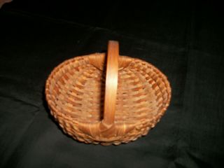 Antique/vintage Miniature Gathering/egg Basket 6.  25 " L X 4.  75 " W X 5.  5 " To Top